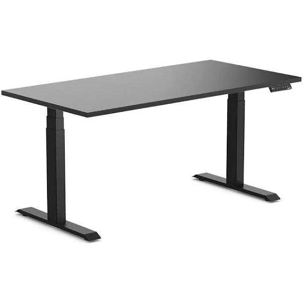 Desky Dual Melamine Sit Stand Desk Black / 1500x750mm / Matte Black