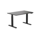 Desky Dual Melamine Sit Stand Desk Burnished Wood / 1200x750mm / Matte Black