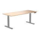 Desky Dual Melamine Sit Stand Desk Burnished Wood / 1500x750mm / Grey