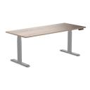 Desky Dual Melamine Sit Stand Desk Burnished Wood / 1500x750mm / Grey