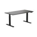 Desky Dual Melamine Sit Stand Desk Burnished Wood / 1500x750mm / Matte Black