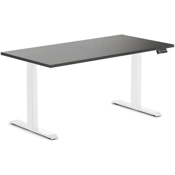 Desky Dual Melamine Sit Stand Desk Burnished Wood / 1500x750mm / White