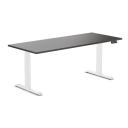 Desky Dual Melamine Sit Stand Desk Burnished Wood / 1800x750mm / White