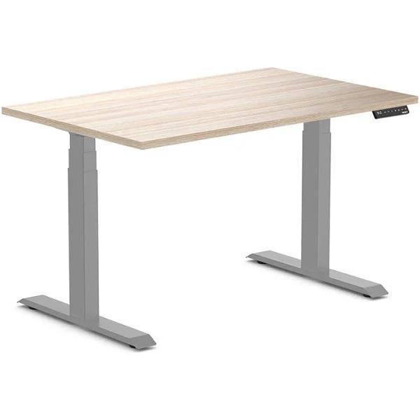 Desky Dual Melamine Sit Stand Desk Classic Oak / 1200x750mm / Grey