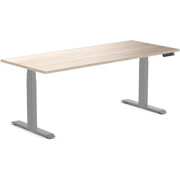 Desky Dual Melamine Sit Stand Desk Classic Oak / 1800x750mm / Grey