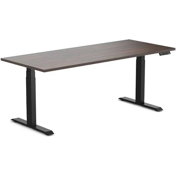 Desky Dual Melamine Sit Stand Desk Jarrah Legno / 1800x750mm / Matte Black