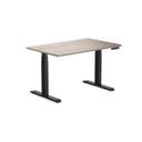 Desky Dual Melamine Sit Stand Desk Natural Walnut / 1200x750mm / Matte Black