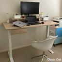 Desky Dual Melamine Sit Stand Desk Natural Walnut / 1200x750mm / Matte Black