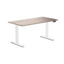 Desky Dual Melamine Sit Stand Desk Natural Walnut / 1500x750mm / White