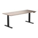Desky Dual Melamine Sit Stand Desk Natural Walnut / 1800x750mm / Matte Black