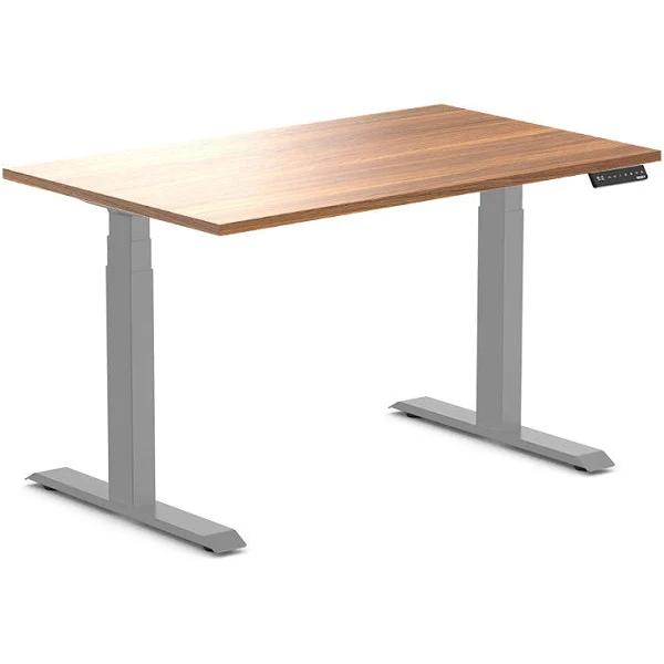 Desky Dual Melamine Sit Stand Desk Prime Oak / 1200x750mm / Grey