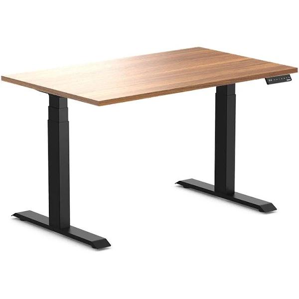 Desky Dual Melamine Sit Stand Desk Prime Oak / 1200x750mm / Matte Black