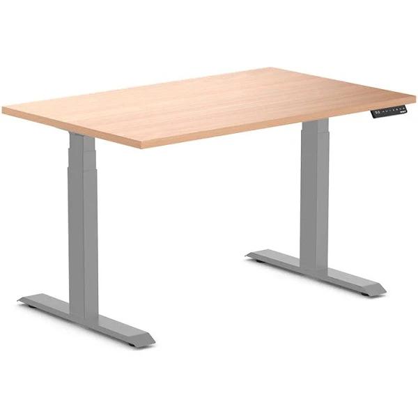 Desky Dual Melamine Sit Stand Desk Select Beach / 1200x750mm / Grey
