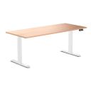 Desky Dual Melamine Sit Stand Desk Select Beach / 1800x750mm / White