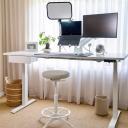 Desky Dual Melamine Sit Stand Desk Select Beach / 1800x750mm / White