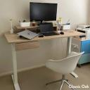 Desky Dual Melamine Sit Stand Desk Select Beach / 1800x750mm / White