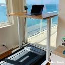 Desky Dual Melamine Sit Stand Desk Select Beach / 1800x750mm / White