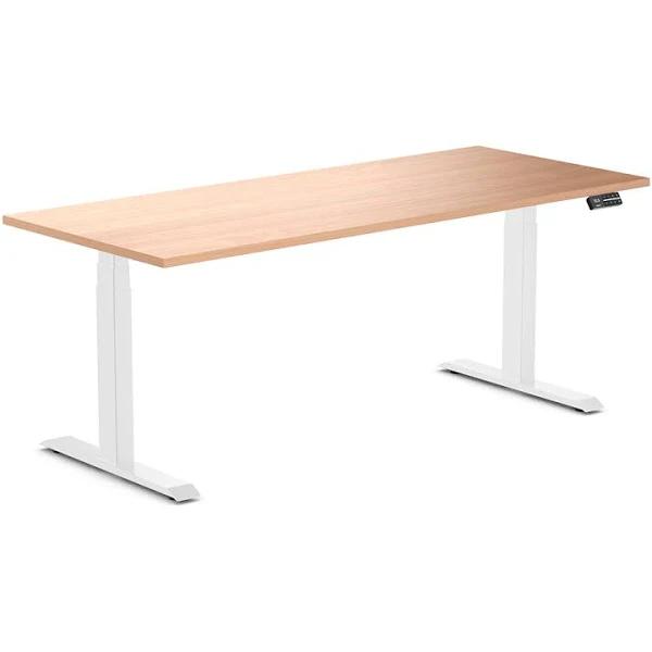 Desky Dual Melamine Sit Stand Desk Select Beach / 1800x750mm / White