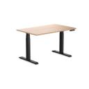 Desky Dual Melamine Sit Stand Desk Sublime Teak / 1200x750mm / Matte Black