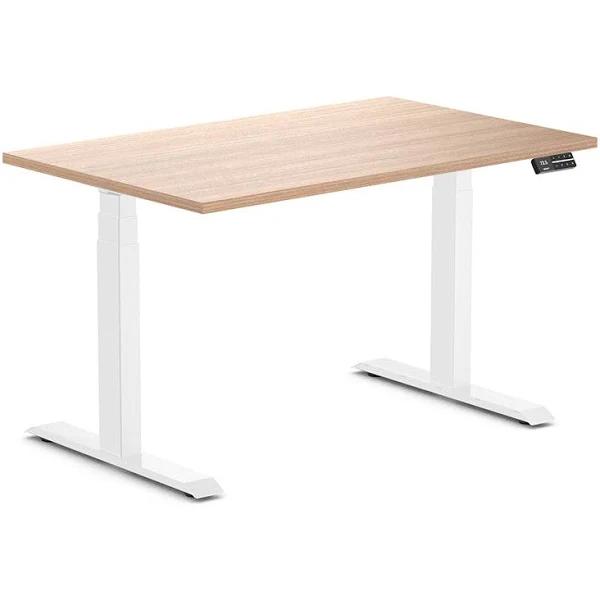 Desky Dual Melamine Sit Stand Desk Sublime Teak / 1200x750mm / White