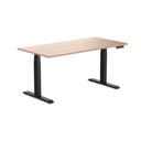 Desky Dual Melamine Sit Stand Desk Sublime Teak / 1500x750mm / Matte Black
