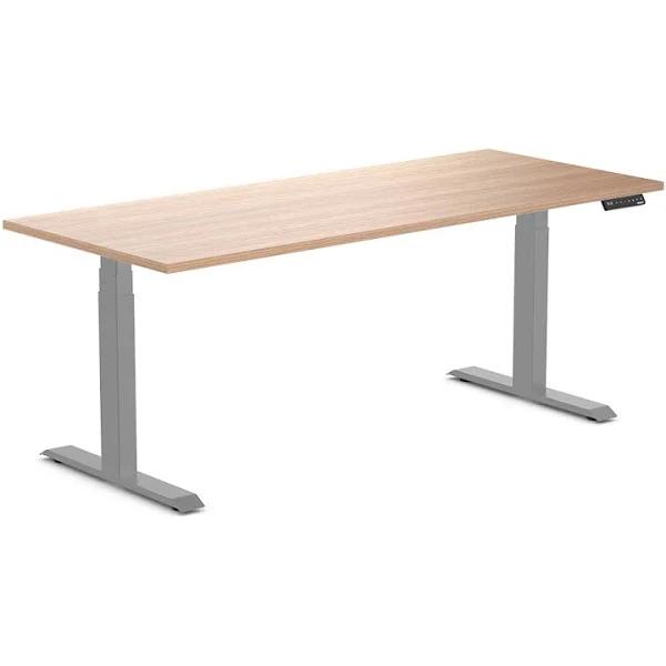 Desky Dual Melamine Sit Stand Desk Sublime Teak / 1800x750mm / Grey