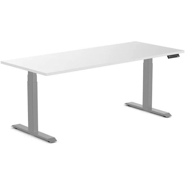 Desky Dual Melamine Sit Stand Desk White / 1800x750mm / Grey