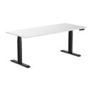 Desky Dual Melamine Sit Stand Desk White / 1800x750mm / Matte Black