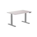 Desky Dual Melamine Sit Stand Desk White Alaskan / 1200x750mm / Grey