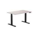 Desky Dual Melamine Sit Stand Desk White Alaskan / 1200x750mm / Matte Black