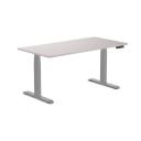 Desky Dual Melamine Sit Stand Desk White Alaskan / 1500x750mm / Grey