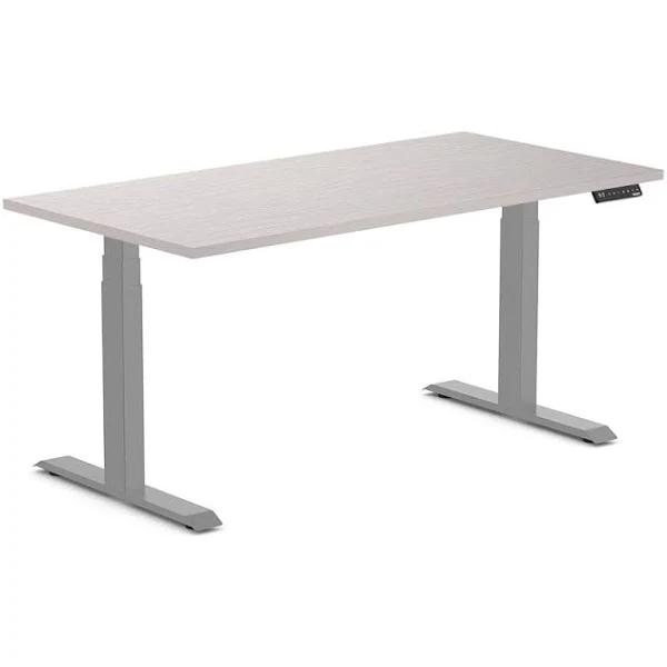 Desky Dual Melamine Sit Stand Desk White Alaskan / 1500x750mm / Grey
