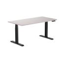Desky Dual Melamine Sit Stand Desk White Alaskan / 1500x750mm / Matte Black