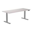 Desky Dual Melamine Sit Stand Desk White Alaskan / 1800x750mm / Grey