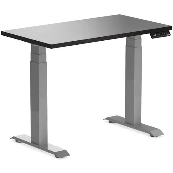 Desky Dual Mini Sit Stand Desk | Small Standing Desk Black / 900 x 500 / Grey