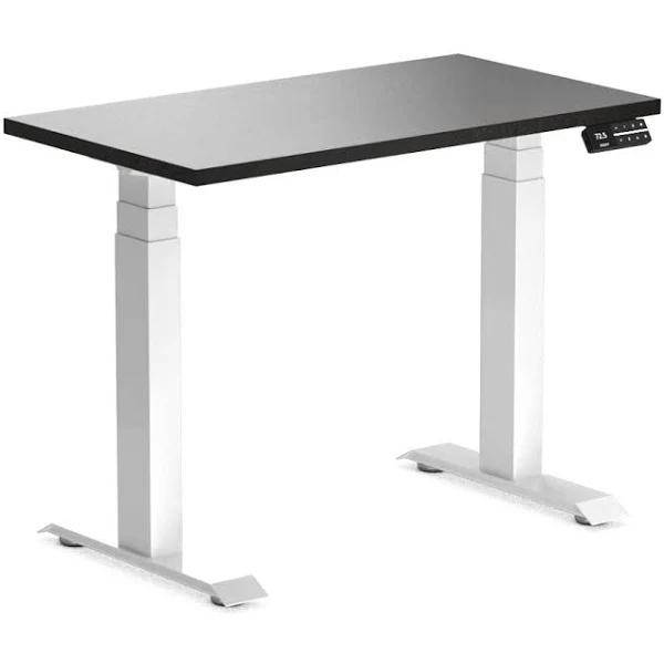 Desky Dual Mini Sit Stand Desk | Small Standing Desk Black / 900 x 500 / White