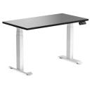 Desky Dual Mini Sit Stand Desk | Small Standing Desk Burnished Wood / 1100 x 600 / White