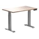 Desky Dual Mini Sit Stand Desk | Small Standing Desk Select Beech / 1100 x 600 / White