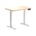 Desky Dual Mini Sit Stand Desk | Small Standing Desk Select Beech / 800 x 500 / White