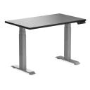 Desky Dual Mini Sit Stand Desk | Small Standing Desk Sublime Teak / 1000 x 600 / White