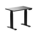 Desky Dual Mini Sit Stand Desk | Small Standing Desk Sublime Teak / 1000 x 600 / White