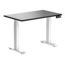 Desky Dual Mini Sit Stand Desk | Small Standing Desk Sublime Teak / 1000 x 600 / White