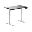 Desky Dual Mini Sit Stand Desk | Small Standing Desk Sublime Teak / 1000 x 600 / White