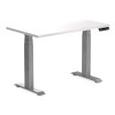 Desky Dual Mini Sit Stand Desk | Small Standing Desk White / 1000 x 600 / Grey