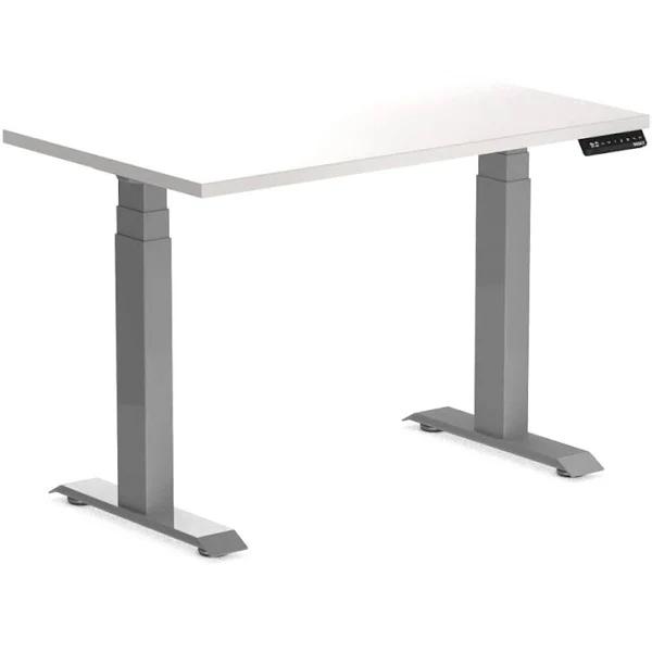 Desky Dual Mini Sit Stand Desk | Small Standing Desk White / 1000 x 600 / Grey