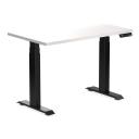 Desky Dual Mini Sit Stand Desk | Small Standing Desk White / 1000 x 600 / Matte Black