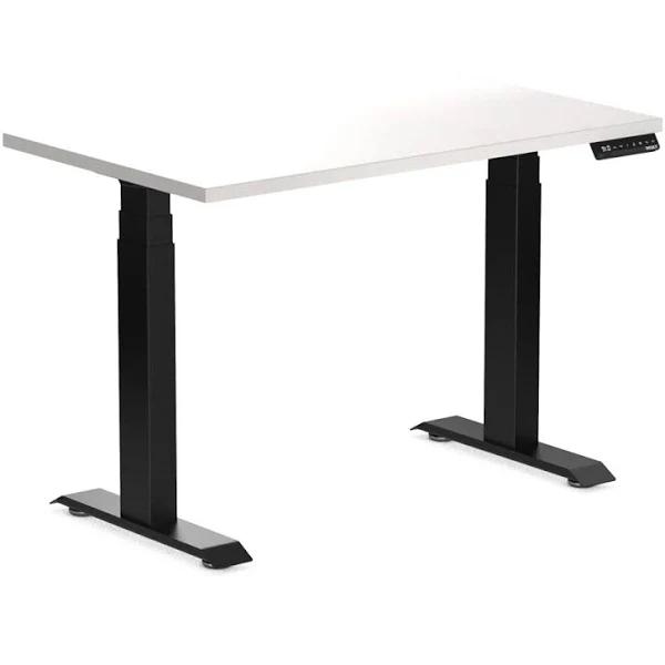 Desky Dual Mini Sit Stand Desk | Small Standing Desk White / 1000 x 600 / Matte Black