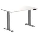 Desky Dual Mini Sit Stand Desk | Small Standing Desk White / 1100 x 600 / Grey