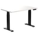 Desky Dual Mini Sit Stand Desk | Small Standing Desk White / 1100 x 600 / Matte Black