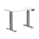 Desky Dual Mini Sit Stand Desk | Small Standing Desk White / 1100 x 600 / Matte Black